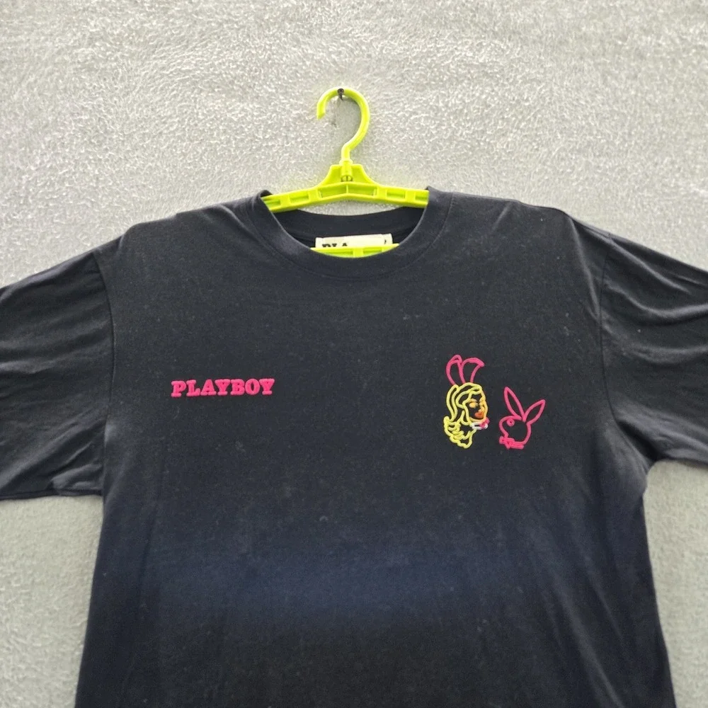 Playboy By Pacsun Men Shirt M‎ Black Graphic Print Bunny Logo